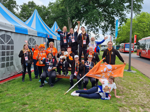 Het inlineskate teams tijdens de nationale spelen